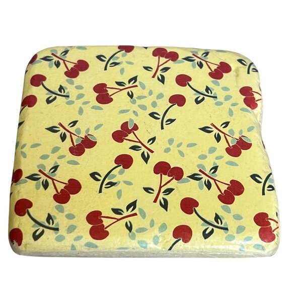 Terri Conrad Vintage Rock Art Set Rustic Metal Stand Butter Yellow Red Artsy - Picture 4 of 16